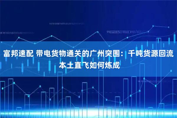 富邦速配 带电货物通关的广州突围：千吨货源回流 本土直飞如何炼成